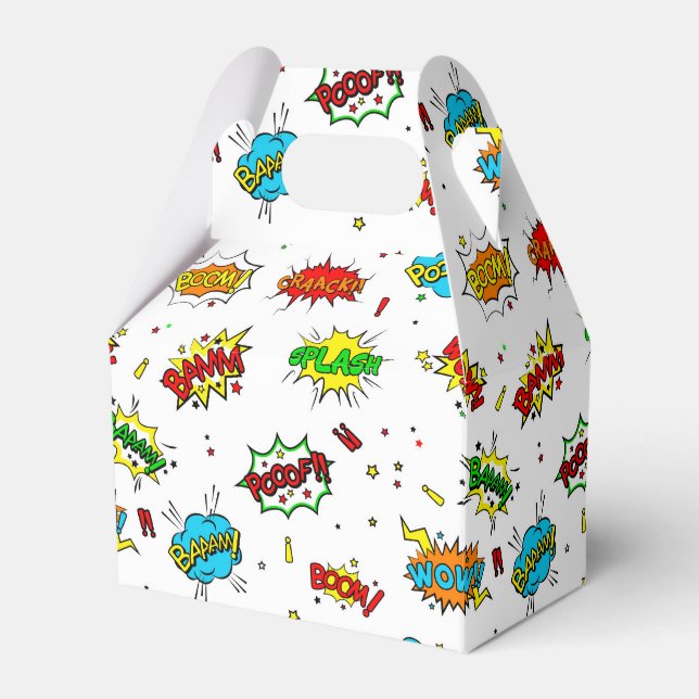 Cute super hero tiled pattern party favor box (Front Side)