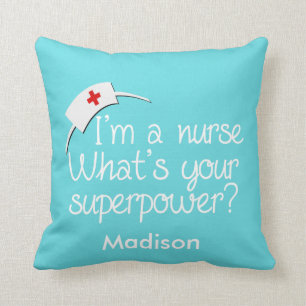 Cute Super Nurse Throw Pillow