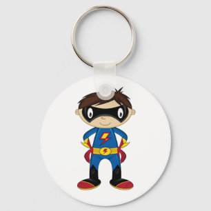 Cute Superhero Boy Keychain