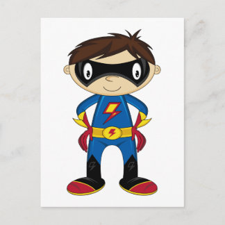 Cute Superhero Boy Postcard