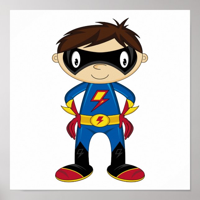 Cute Superhero Boy Poster (Front)