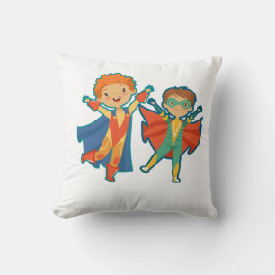 Cute Superhero Boys Throw Pillow