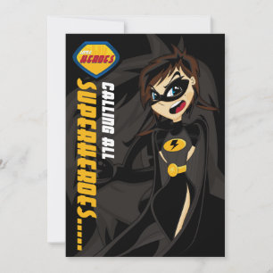 Cute Superhero Girl Party Invite