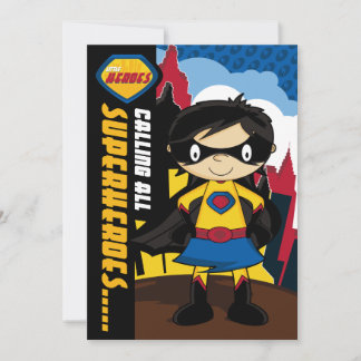 Cute Superhero Girl Party Invite