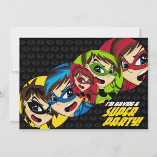 Cute Superhero Girl Party Invite