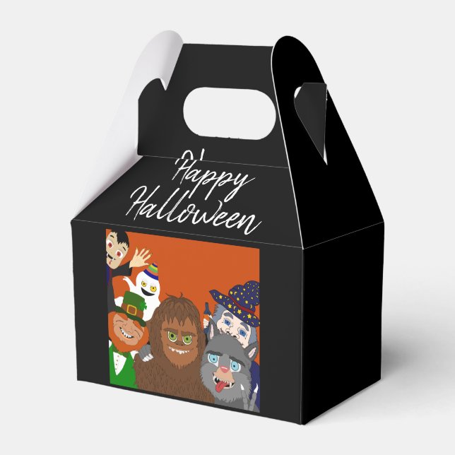 Cute Supernatural Happy Halloween Costume Party Favor Box (Front Side)