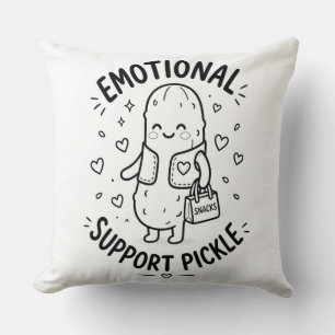 Cute Support Pickle Emotional Support Pickle [ Throw Pillow
