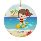 Cute Surfer Girl Personalized Christmas 