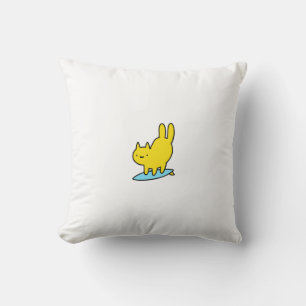 Cute Surfing Cat Throw Pillow