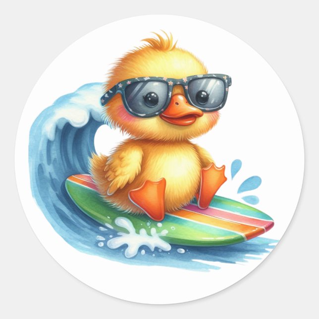 Cute Surfing Chick Stickers (Front)