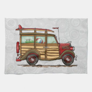 Cute Surfing Woody Kitchen Towel
