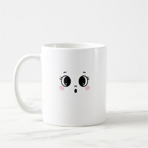Cute Surprised Anime Face Coffee Mug 