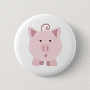 Cute Surprised Pig 2 Inch Round Button
