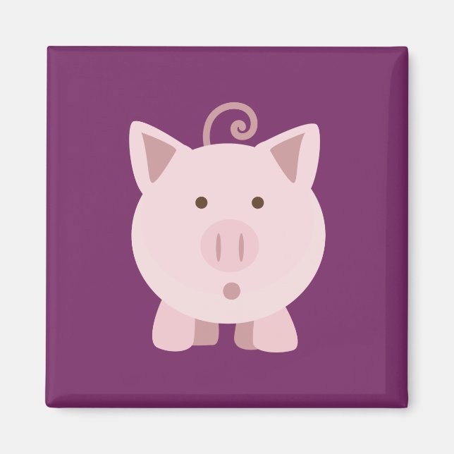 Cute Surprised Pig Magnet (Front)
