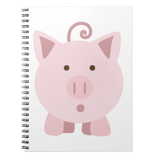 Cute Surprised Pig Notebook (Front)