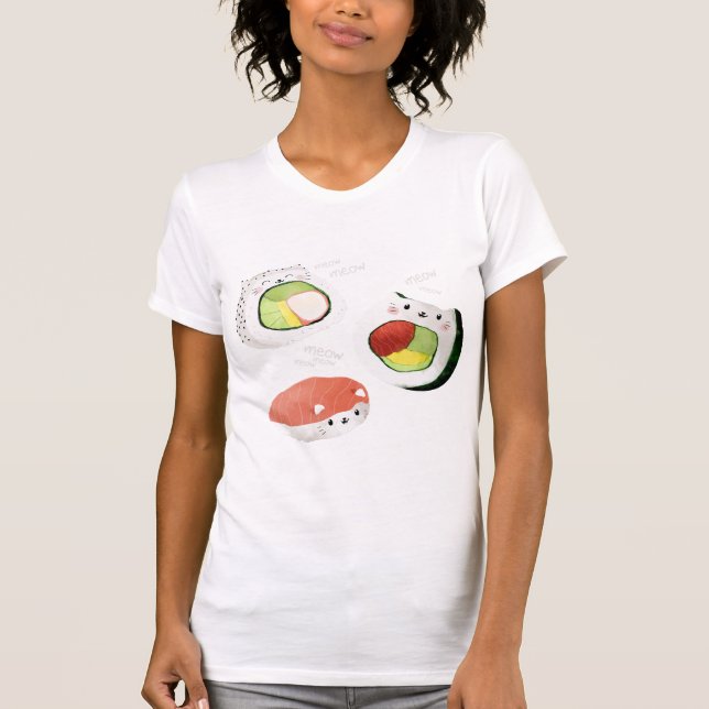 Cute Sushi Cat T-Shirt (Front)