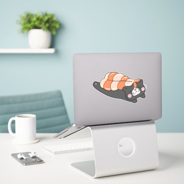 Cute sushi cats character  (Laptop On Desk)