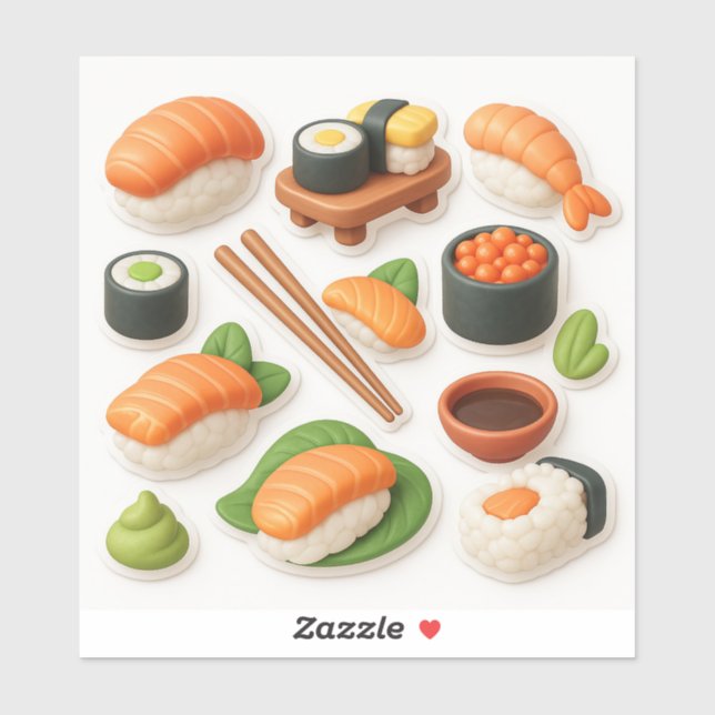 Cute Sushi Collage – Kawaii Japanese Food (Sheet)