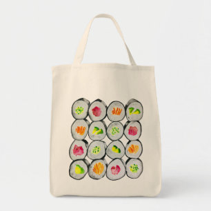 Cute sushi illustration art tote bag