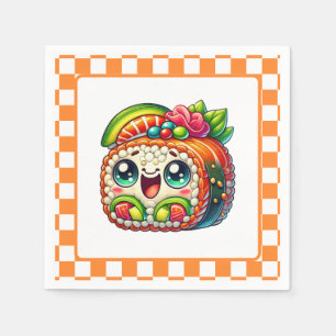 Cute sushi lovers party napkin