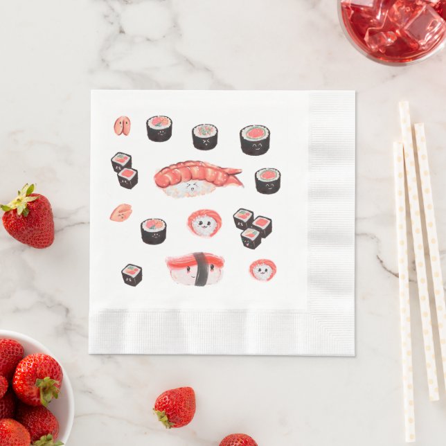Cute Sushi Party Napkin (Insitu)