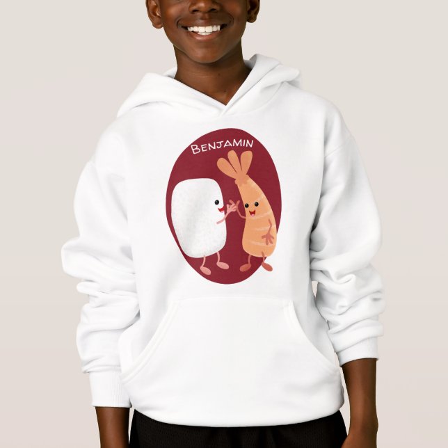 Cute sushi rice prawn friends cartoon (Front)