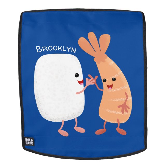 Cute sushi rice prawn friends cartoon backpack (Removable Face)