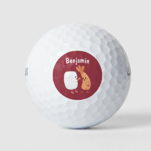 Cute sushi rice prawn friends cartoon golf balls