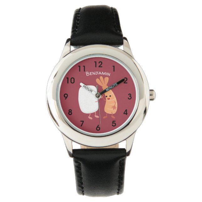 Cute sushi rice prawn friends cartoon watch (Front)