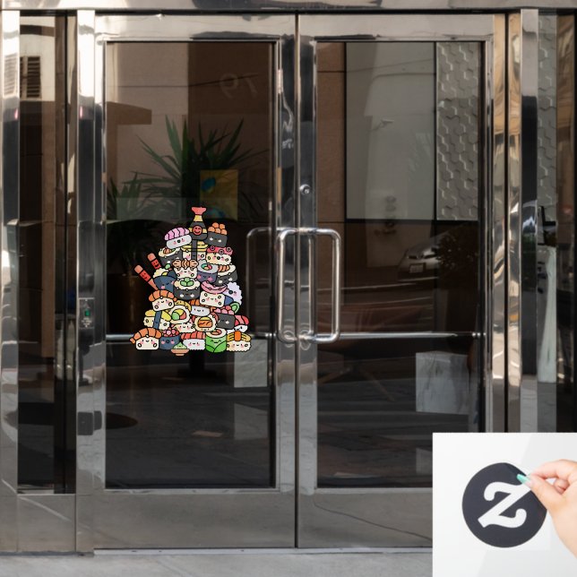 Cute Sushi Tower Window Cling (Office Door)
