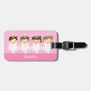 Cute Swan Ballet Ballerina For Girls Luggage Tag