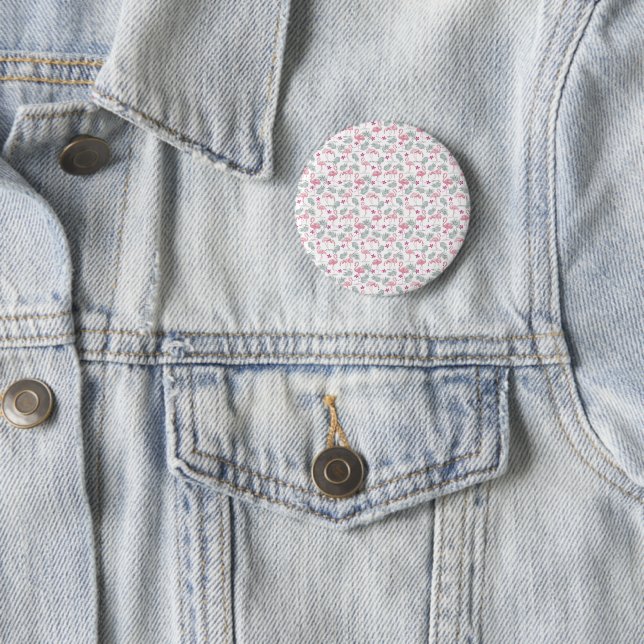 Cute Swan Birds Repeated Pattern 2 Inch Round Button (In Situ)