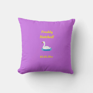 Cute Swan Theme Girl Baby Shower Throw Pillow