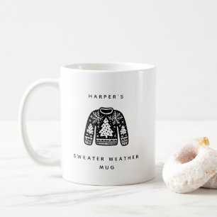 Cute Sweater Weather Christmas Tree Snowflake Coffee Mug