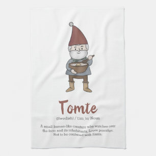 Cute Swedish Tomte Gnome Definition Kitchen Towel