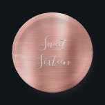 Cute Sweet 16 Birthday Rose Gold Blush Pink Paper Plate<br><div class="desc">Sweet 16 Birthday Party Rose Gold Blush Pink Elegant Plates which are perfect for a Rose Gold or Blush Pink Birthday Party. These Plates are perfect for a Sweet Sixteen Birthday Party.</div>