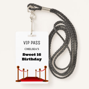 Cute Sweet 16 Bus Venue Access Invitation VIP  Badge
