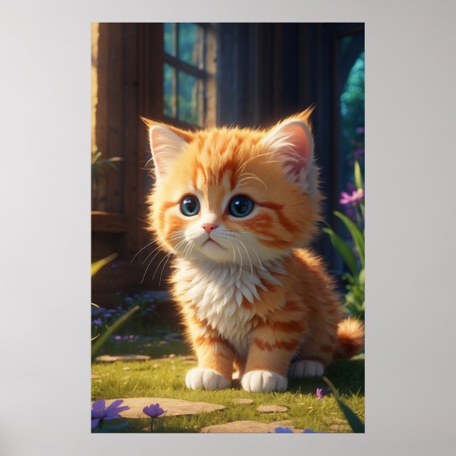 *~* Cute Sweet AP68 2:3 Kitten Orange Tabby Poster (Front)