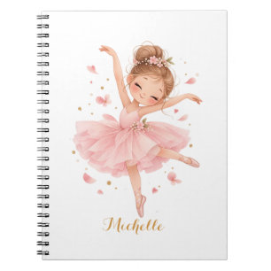 Cute Sweet Ballerina Princess Personalized Notebook