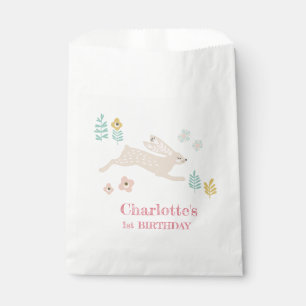 Cute Sweet Bunny Rabbit Animal 1st Birthday Party Favour Bag
