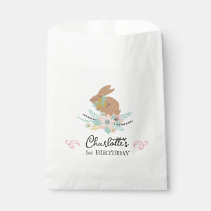 Cute Sweet Bunny Rabbit Animal 1st Birthday Party Favour Bag