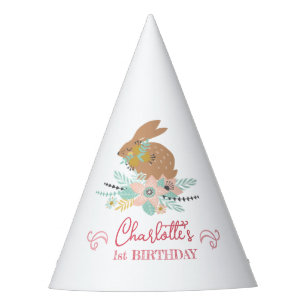 Cute Sweet Bunny Rabbit Animal 1st Birthday Party  Hat