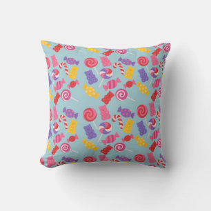 Cute Sweet Candy Lollipops Nursery Throw Pillow