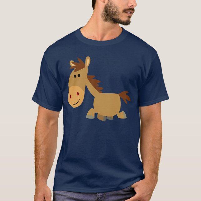 Cute Sweet Cartoon Horse T-Shirt (Front)