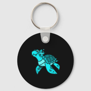 Cute sweet cartoon sea turtle ocean animal kids an keychain
