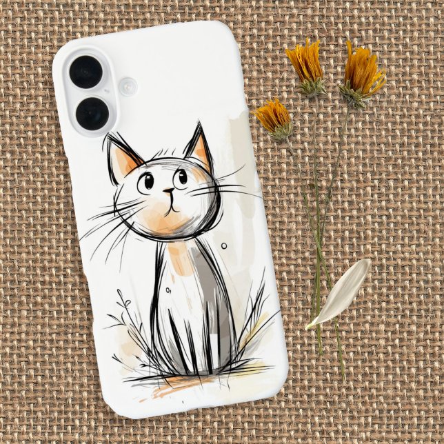Cute Sweet Cat Illustration Case-Mate iPhone Case (Creator Uploaded)