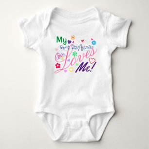 Cute Sweet Colourful Girly My Aunt Loves Me Baby Bodysuit