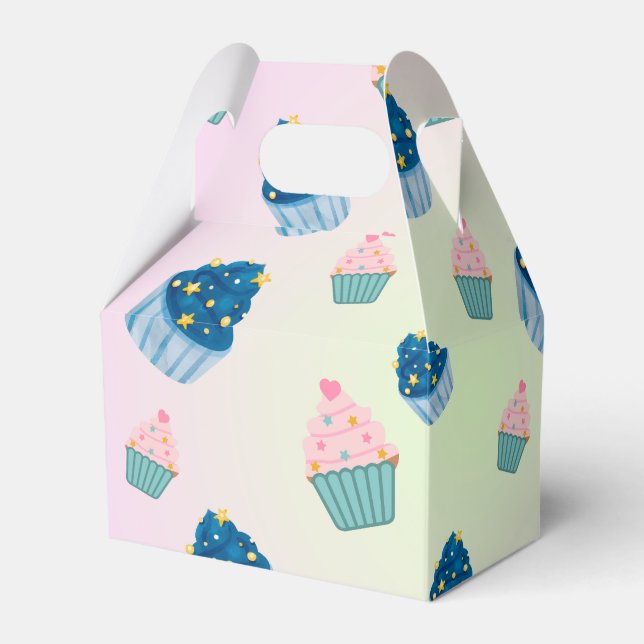  Cute Sweet cupcake Sprinkle 2nd Birthday Girly Favor Box (Front Side)