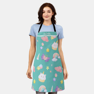 Cute sweet cupcake unicorn rainbow Pattern name Apron