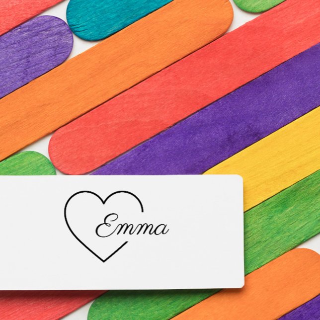 Cute Sweet Heart Girl Personalized Name Self-inking Stamp (Creator Uploaded)